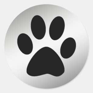 ADESIVO IMPRESSÃO PRETO DA PATA NA PRATA