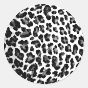 Adesivo Impressão preto e branco do leopardo