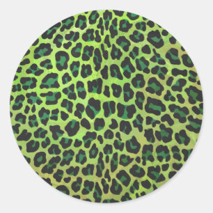 Adesivo Impressão preto e verde do leopardo