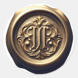 Adesivo Impressão Profunda do Faux Wax Seal Dourada