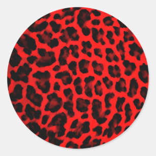 Adesivo Impressão vermelho do leopardo