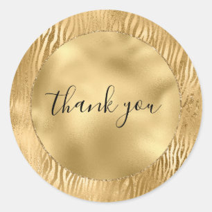 Adesivo Impressão Zebra Glam Glitz Dourada