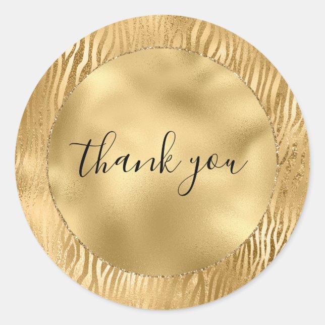 Adesivo Impressão Zebra Glam Glitz Dourada (Frente)