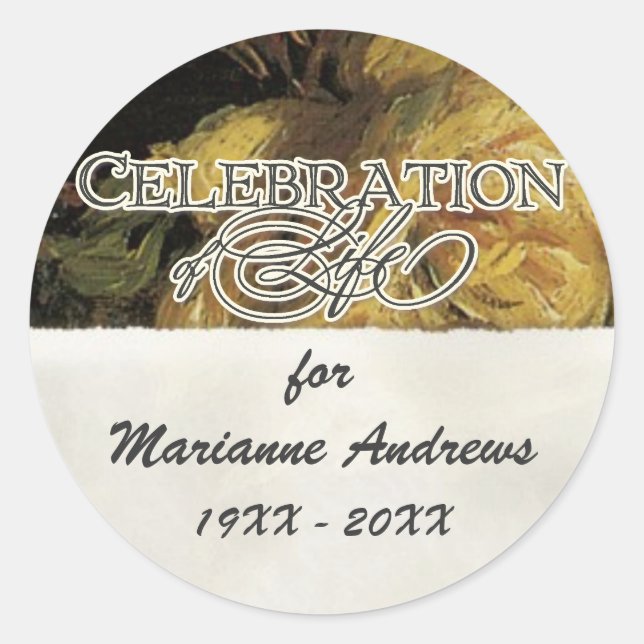 Adesivo Impressionista Coral Yellow Rose 2 Memorial Servic (Frente)