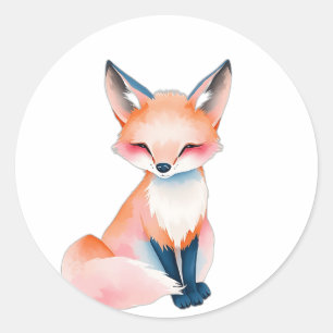 Adesivo Impressionista Watercolor Fox com Cogumelos