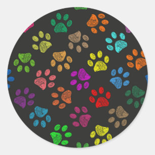 Adesivo Impressões coloridas de patas