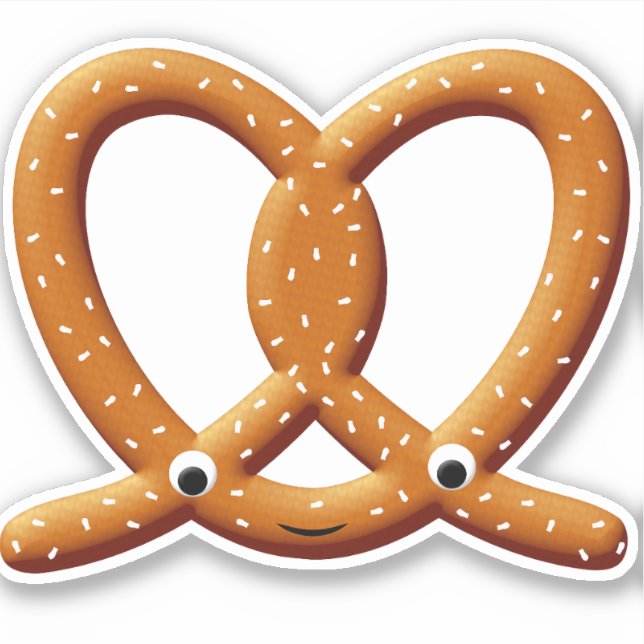 Adesivo Impressões De Desenho Pretzel Cute (Frente)