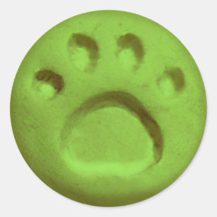 Adesivo Impressões de pata de cão - Verde