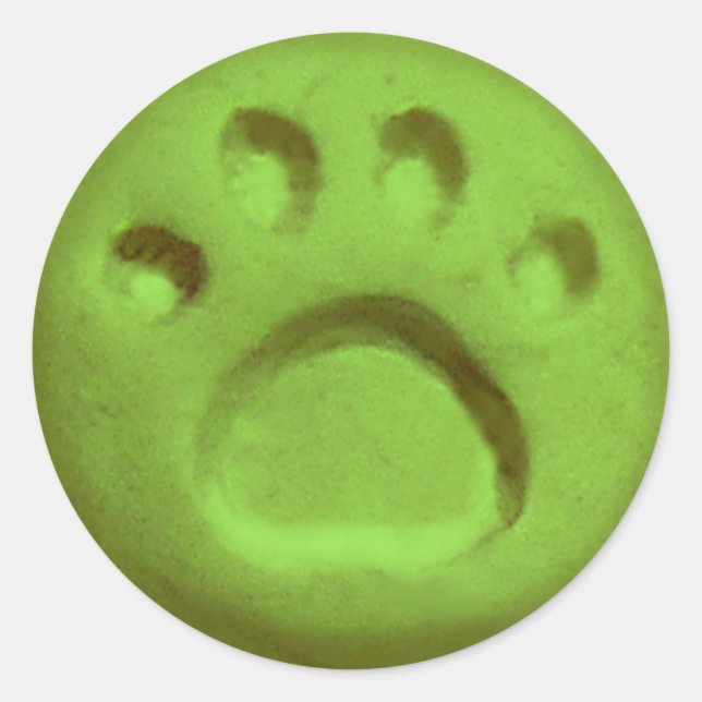 Adesivo Impressões de pata de cão - Verde (Frente)