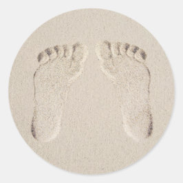 Adesivo Impressões descalços na areia