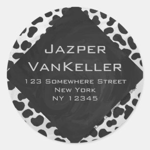 Adesivo Impressões preto e branco de Monogrtam do