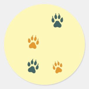 Adesivo Impressoras de pata de gatos-da-safra - Pegadas de