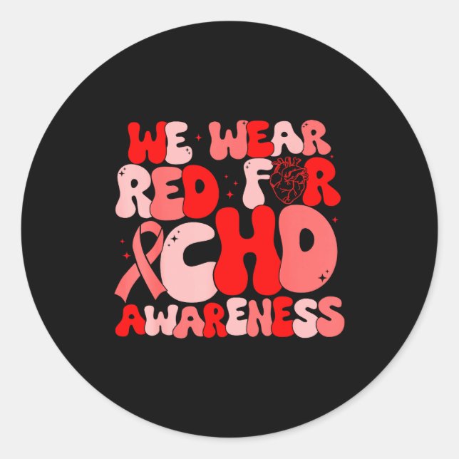 Adesivo In February We Wear Red Chd Awareness Heart Diseas (Frente)
