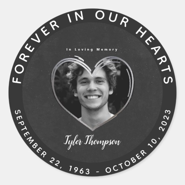 Adesivo In Loving Memory Photo Classic Round Sticker (Frente)