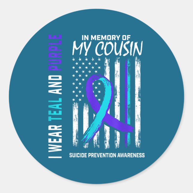 Adesivo In Memory Cousin Suicide Awareness Prevention Amer (Frente)