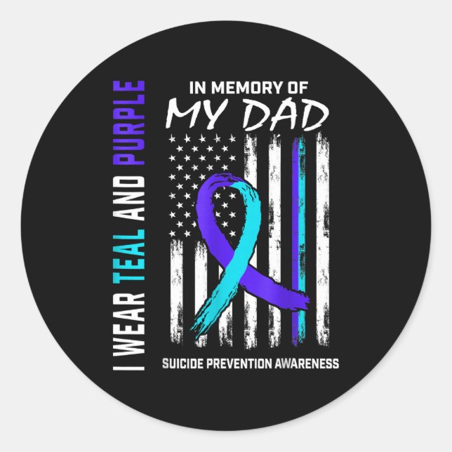 Adesivo In Memory Of Dad Suicide Prevention Awareness Amer (Frente)