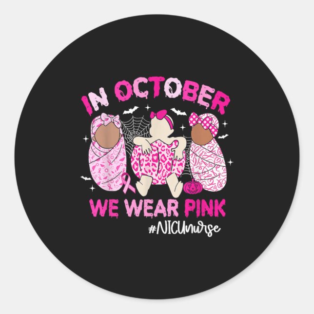 Adesivo In October We Wear Nk Breast Cancer Awareness Nicu (Frente)