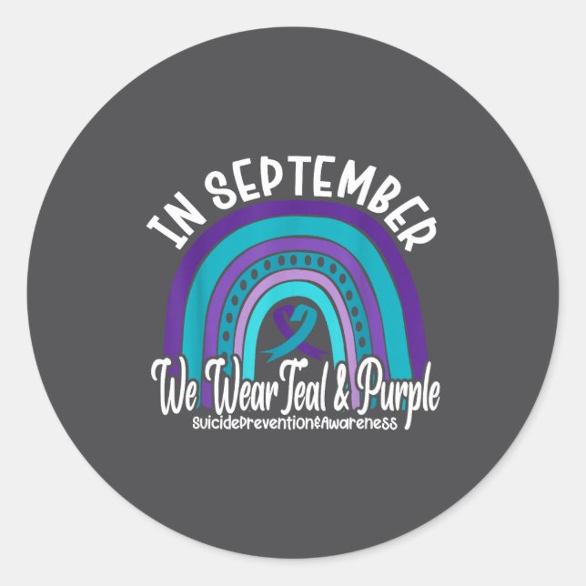 Adesivo In September We Wear Teal And Purple Suicide Preve (Frente)