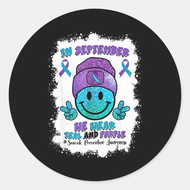 Adesivo In September We Wear Teal Purple Ribbon Suicide Pr (Frente)