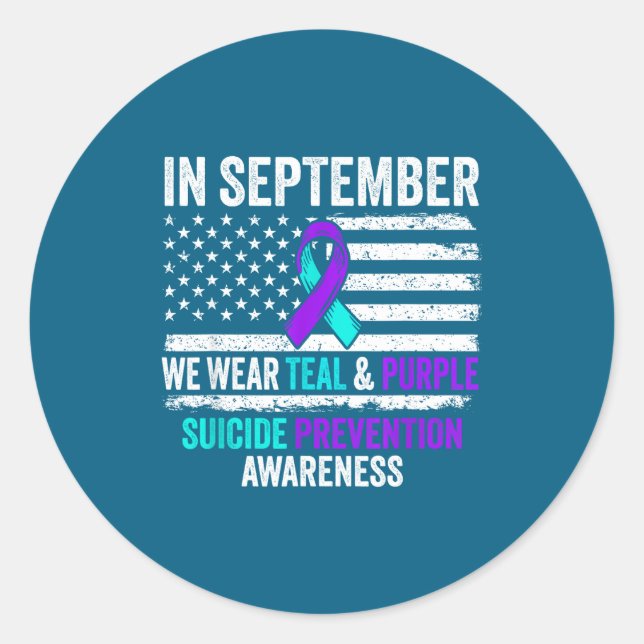 Adesivo In September Wear Teal Purple Suicide Prevention A (Frente)