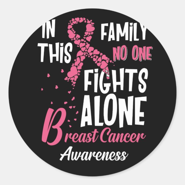 Adesivo In This Family No On Fights Alone Breast Cancer (Frente)