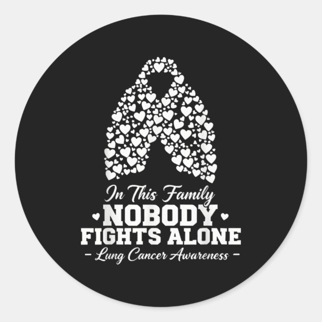 Adesivo In This Family Nobody Fights Alone Lung Cancer Shi (Frente)