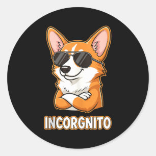 Adesivo Incógnito Dono de Cão Corgi Galês Engraçado Humor
