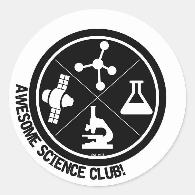 Adesivo Incrível Clube de Ciências Stickers! (Frente)