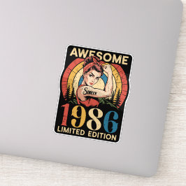 Adesivo Incrível Desde 1986 Retro 40º Aniversário Feminino