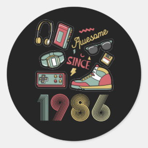 Adesivo Incrível desde 1986 Vintage Retro 36º aniversário