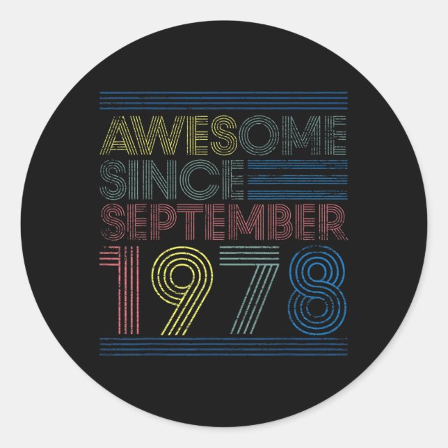 Adesivo Incrível Desde Setembro De 1978 Presentes De Anive (Frente)