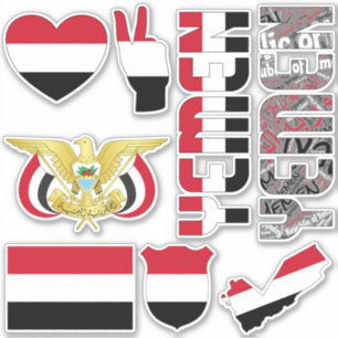 Adesivo Incrível Iêmen Forma Símbolos Nacionais