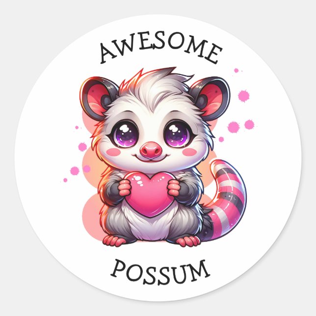 Adesivo Incrível Possum | Cute Cartoon Ogambm (Frente)