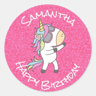 Adesivo Incrível Trendy Unicorn Party Glitter Pastel Rosa