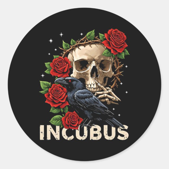 Adesivo Incubus Crow Esquerdo Flor Esquerdo Halloween Figu (Frente)