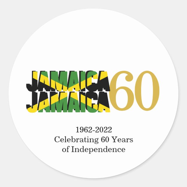 Adesivo Independência do 60.º aniversário da JAMAICA (Frente)