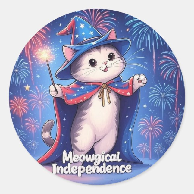 Adesivo Independência Medíocre - Gato Feiticeiro Patriótic (Frente)