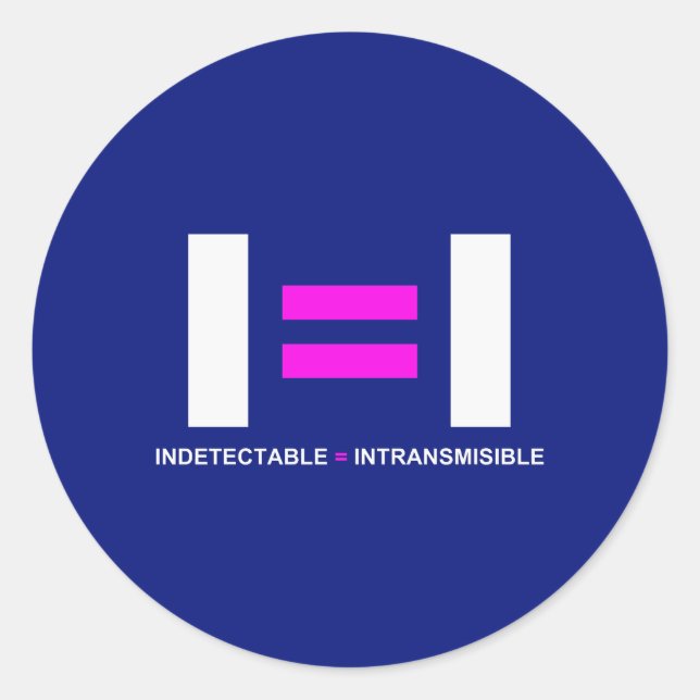 Adesivo Indetectável es igual a Intransmissisible HIV (Frente)