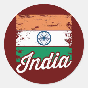 Adesivo Índia Flag Vintage Indiano Bandeira Índia American