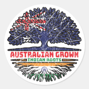 Adesivo Índia Índia, Índia, Austrália, Árvore de Bandeira