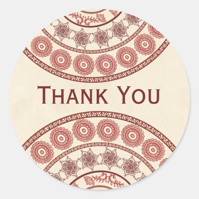 Adesivo Indian Henna Mehndi Wedding Oval Sticker (Frente)