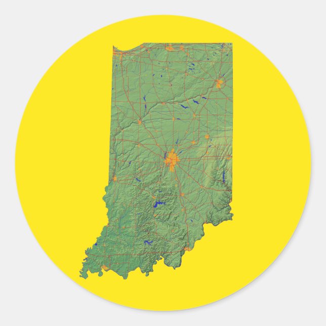 Adesivo Indiana Map Sticker (Frente)