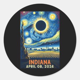 Adesivo Indiana Total Solar Eclipse 2024 Starry Night Van