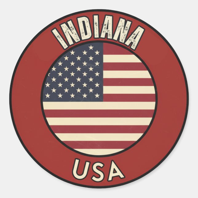 Adesivo Indiana United States of America  (Frente)