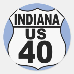 Adesivo Indiana US Route 40 - A Estrada Nacional
