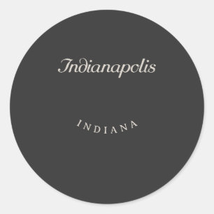 Adesivo Indianapolis Indiana White Font