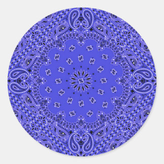 Adesivo Indigo Blue Paisley Western Bandana Scarf Impressã