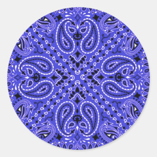 Adesivo Indigo Blue Paisley Western Bandana Scarf Impressã