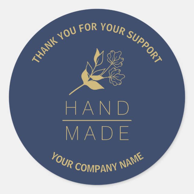 Adesivo Indigo Botanical Simple Minimalist Handmade  (Frente)