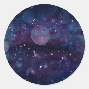 Adesivo Índigo Violeta Brilho Bonito Luzes Corações & Estr